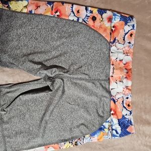 Floral Gray Women's Athletic Shorts